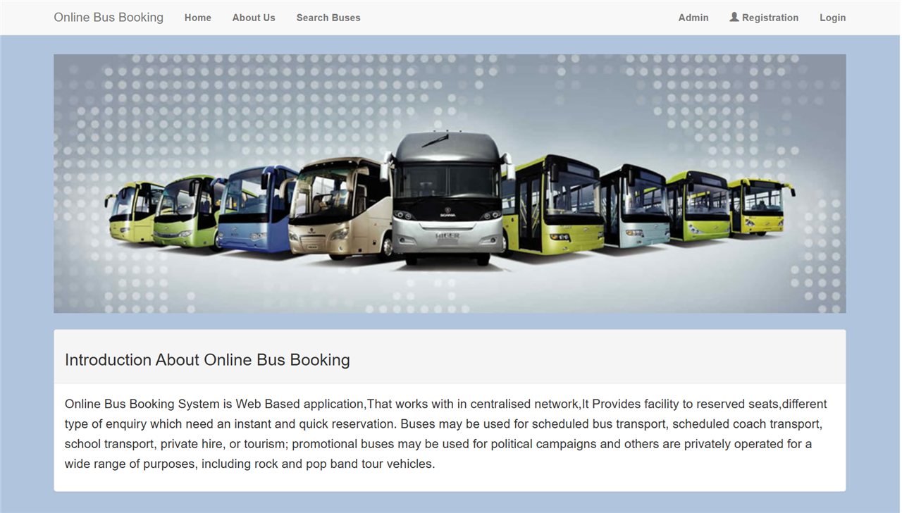 Screenshot of the Online Bus Booking System